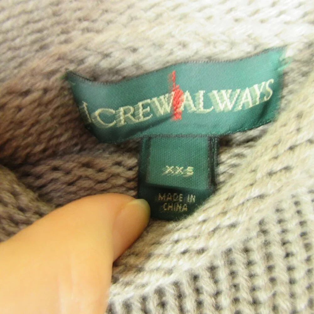 J. Crew Always 1988 Knit Sweater Size XXS Taupe Ribbed